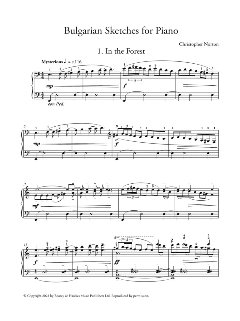 Bulgarian Sketches for Solo Piano