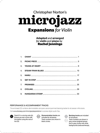 Microjazz Expansions for Violin